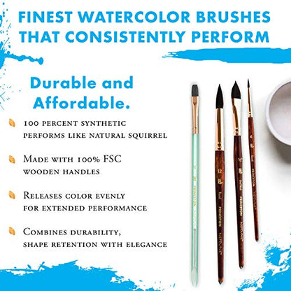 Princeton Artist Brush, Neptune Series 4750, Synthetic Squirrel Watercolor Paint Brush, Round, Size 10 - size: Size 10