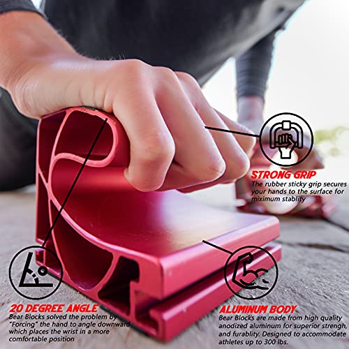 Pushup Bars - Safe Push Up Bars - Strength training Pushup Stands Perfect for Home Gym & Traveling Fitness - Lightweight, Non-Slip Bodyweight Training Workouts Blocks - color: Red