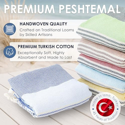 ATANI Turkish Beach Towel, Converts to a Bag, Oversized 100% Cotton Bath Towels Lightweight Quick-Dry Beach Blanket for Travel, Picnic, Camping, Yoga and Pool (Blue, 71 inc x 39 inc) - color: Blue, size: 71 inc x 39 inc