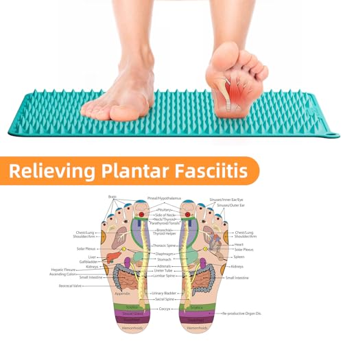 Acupressure Mat for Foot Massage, Silicone Foot Reflexology Mat | Portable Feet Mat for Plantar Fasciitis Relief and Muscle Relaxation - color: Green