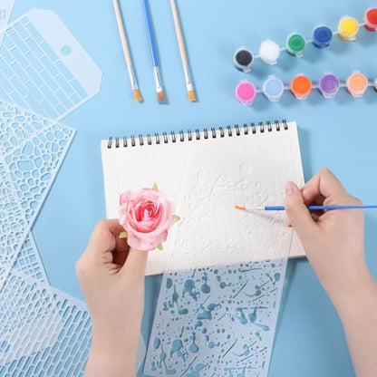 8 Pcs Journal Stencils Bullet Dotted Journals Supplies Planner Stencil | Drawing Templates, Accessories Kit, for Create Calendars Schedule, Journaling, DIY Notebook Cards, Scrapbook Decorations