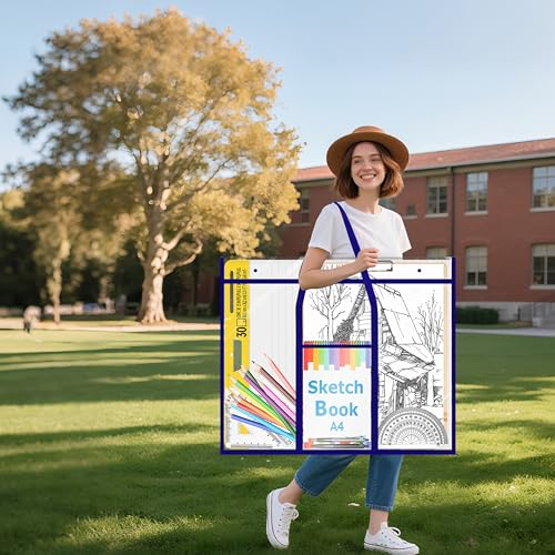 Large Poster Storage Bag, Extra-Large Portfolio Folder Art Portfolio Bag 30 x 25 Inches, Bulletin Board Poster Storage for Bulletin Boards, Scrapbooks, Keepsake, Anchor Chart (31" X 25", 2 Pack )