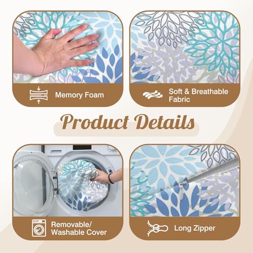 Knee Pillow for Back Sleeping – Half Moon Bolster Pillow for Legs,Under Knee While Sleeping Support, Leg & Back Pain Relief (21.5x9x5 Inches),Machine Washable Cover - color: Blue