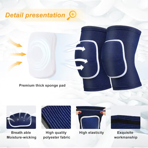 Volleyball Knee Pads for Dancers, Soft Breathable Knee Pads for Men Women Kids Knees Protective, Knee Brace for Volleyball Football Dance Yoga Tennis Running Cycling Workout Climbing - color: Blue, size: Medium