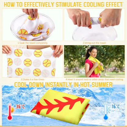 FuWeave 12 Pcs Yellow Basketball Cooling Towels Gifts 40 X 12 Inch - color: Yellow, size: 40 x 12 inches