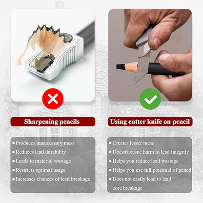 Aenir Charcoal Pencils for Drawing,（S-Soft, Soft, Medium, Hard 12 Pieces | Charcoal Drawing Pencils for Drawing, Sketching, Shading, Smooth, Art Supplies for Artist and Beginners - color: Black