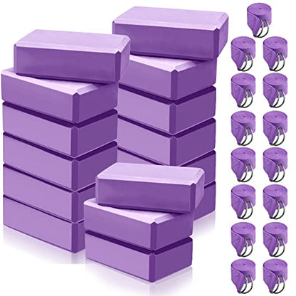 Wettarn 15 Pack Yoga Blocks and Straps Set for Stretching