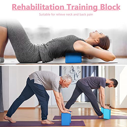 Wettarn 12 Pcs Yoga Blocks Bulk 9 x 6 x 4 Inch EVA Foam Supportive Yoga Brick Lightweight Soft Non Slip Gymnastic Blocks Yoga Pilates Accessories for Girls Women Beginners, Stretching and Meditation