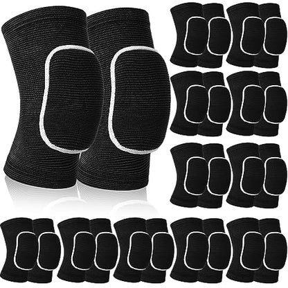 Lenwen 12 Pairs Volleyball Knee Pads Soft Breathable, Medium, Black, White - color: Black, White, size: Medium