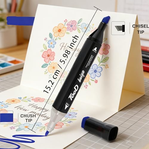 Alcohol Based Art Markers Set 120 Colors - Professional Double Sided Marcadores for Artist, Best Blendable Coloring Marker for Adults Coloring Books.Coloring Marker, Calligraphy Pens - color: Multicolor