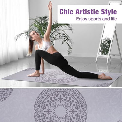 MoKo Yoga Towel, Non-Slip Quick-Dry Mat Towel, 74.4 x 27.4 in, Gray - color: Gray