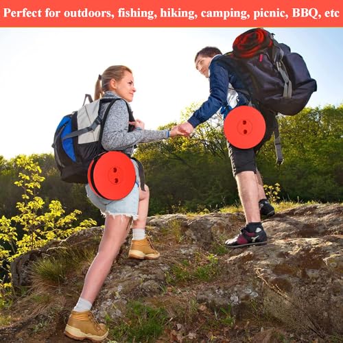 Fishboy Upgraded Collapsible Stool, 400lbs Max Weight, Lightweight But Sturdy, Portable Retractable Folding Telescoping Foldable Camping Stool for Adults Outdoor Fishing Hiking BBQ - color: All Red