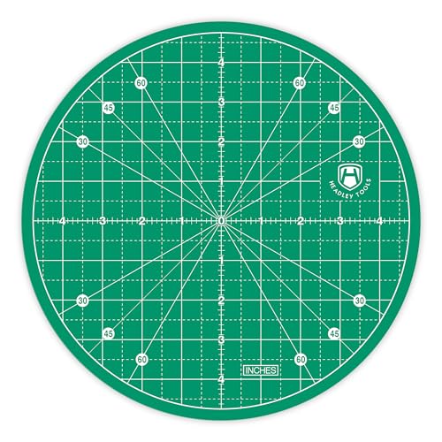 10"x10" Round Rotating Cutting Mat, Self Healing Mat with 360-Degree Rotation & Anti-Slip Base, Sewing Board Cutting Mat Perfect for Fabric Quilting Leather Hobby Project, Green - color: Green, size: 10"L x 10"W