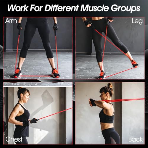 5PCS Resistance Band with Handle Exercise Pull Up Band for Men Women
