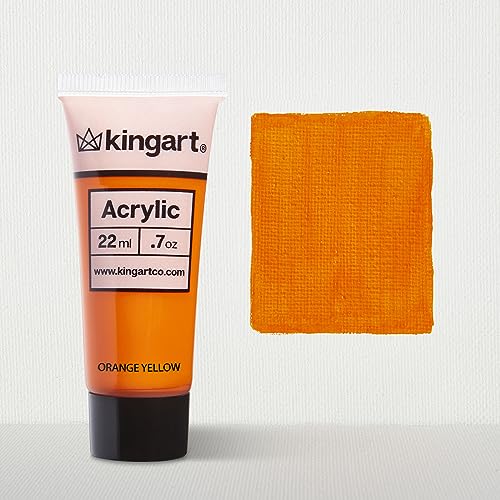 KINGART PRO Artist Quality ORANGE YELLOW Acrylic Paint, 22ml (0.74oz) Tubes, 3 Pack - Set (66ml Total), Orange Yellow