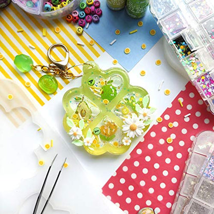 Epoxy Resin Shaker Molds with Cover, Hanging Hole Perfume Bottle, Clover, Heart, Star, Gift Box, Jewelry Casting Supplies 5-Shape Large 3.4-3.66inch - color: Keychain Charms Craft 2-Pack