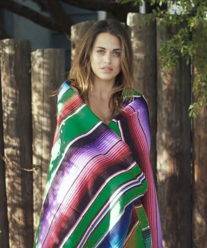 Del Mex Mexican Serape Blanket (X-Large, Green) - color: Green, size: X-Large