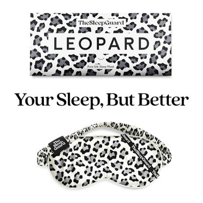 TheSleepGuard Pure Silk Sleep Mask [100% 6A Mulberry Silk, 22 Momme] Light Blocking Travel Essentials. Eye Masks for Sleeping. Black Oeko-Tex Blindfold. Eye Covers for Men & Women - color: Leopard Print