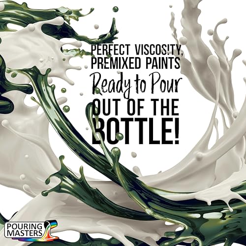 Pouring Masters Ivy Green/Blue Iridescent Special Effects Acrylic Pouring Paint - Premium 8-Ounce Pre-Mixed Fluid Acrylic Paint - Fluid Art Supplies for Canvas, Wood, Paper, Tile & Rocks - color: Ivy Green/Blue, size: 8 Fl Oz (Pack of 1)
