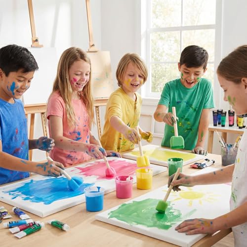 20 Pcs Star Sponge for Painting,Pattern: Flower,Circle,Star | Wood Handle Round Sponge Paint Sponges for Kids and Art Class Creative Textures