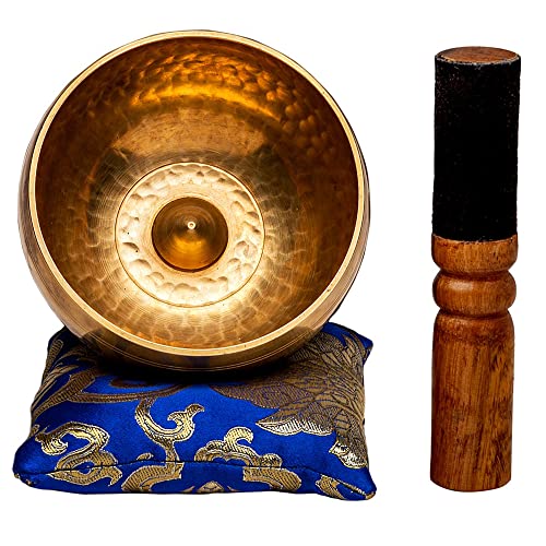 Tibetan Singing Bowl Set by Ohm Store — Hand Hammered Lingam Meditation Sound Bowl — Yoga, Chakra Balancing, Mindfulness, Stress and Anxiety Relief - size: 4 Inch Lingam Bowl