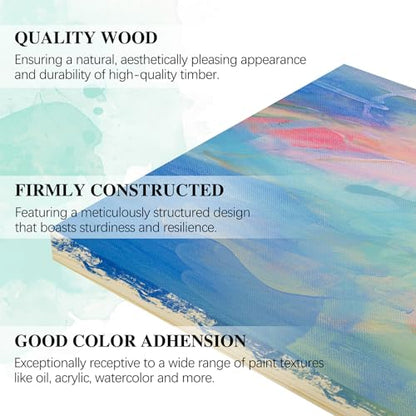 Aodaer 8 Pack Wood Panels 10 x 10 Inch Wooden Panels Canvas Unfinished Craft Wood Boards Panels for Art Crafts Acrylic and Oil Painting Pouring DIY Projects - size: 10 x 10 Inch
