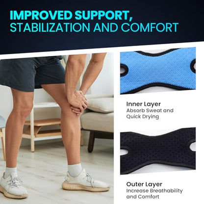 Welnove Patellar Tendon Support Strap - 2 Pack Knee Braces for Men and Women - Knee Pain Relief Adjustable Knee Strap for Running,Workout, Arthritis, Jumper, Tennis Injury Recovery (Black, S/M) - size: Small/Medium (Pack of 2)