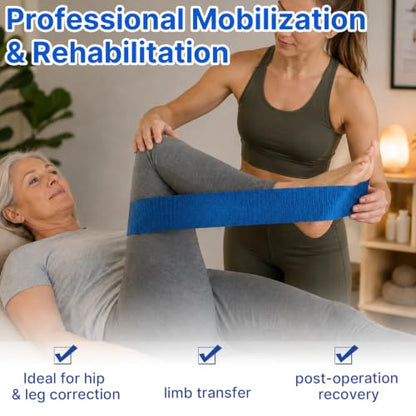 Mobilization Belt - Physical Therapy Belt Strap, Adjustable Mobilization Band Pt Strap with Thick Pad for Rehabilitation Yoga Leg Hip Exercise Seatbelts Stretching Mobility & Gym Techniques (Blue) - color: Blue