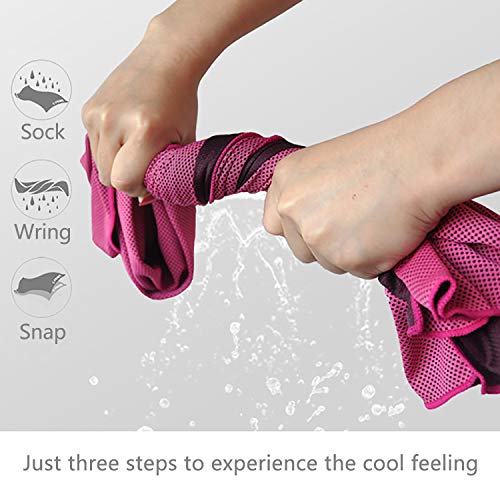 Cooling Towels 4 Pack, 40x12 Inch Cooling Towel for Neck & Face, Sports | Cooling Neck Towel: Ideal for hiking, gardening, road trips, sports events, dog walks and hot weather activities. - color: Multicolor-1