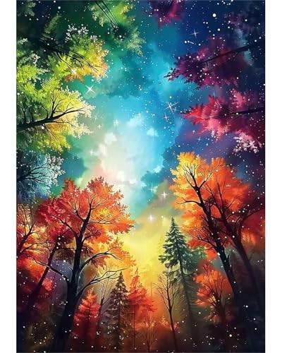 Autumn Landscape Diamond Art Kits for Adults, Crafts 5D Diamond Painting Dot Kit for Adult Beginners, Nature Tree DIY Round Dots Full Drill Diamonds Paintings Arts for Home Wall Decor Gifts 12X16 Inch - color: C08