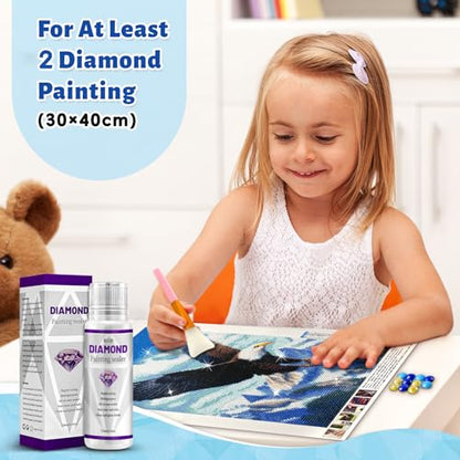 Diamond Painting Sealer Kits 240ML with 2 Silicone Brushes,2 Pack Diamond Art Glue Sealer,Diamond Painting Glue Glossy Finish Accessories,Permanent for Gem Painting,Puzzles,Coaster.(8OZ) - color: J002-diamond sealer 240ML