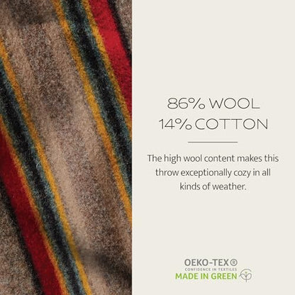 Pendleton Yakima Throw 54" x 66", Wool Cotton | Durable Wool Throw for Home and Travel - Mineral Umber - color: Mineral Umber