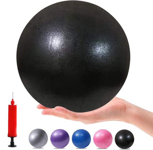 Mini Yoga Balls 6 Inch Exercise Pilates Therapy Balance Micropore Ball Barre Equipment for Home Stability Training Physical Core Training with Pump - color: Black, size: 6 Inch
