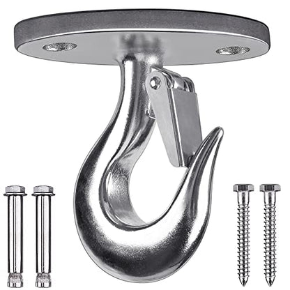Dolibest Ceiling Anchor Mount for Yoga Swing Suspension, Resistance Band Wall Anchor, Body Weight Strength Training Systems, 2000LB Capacity, Stainless Steel,1PCS - color: Silver-2holes