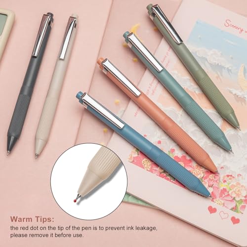 Linbsunne Gel Pens, 0.5mm Black Ink Pens Quick Dry, Metal clip-12 pcs | Fine Point Smooth Writing Pens with Comfort Grip Retractable Pen for Nurses Teacher, Journaling, Office School Supplies - color: Metal clip-12 pcs