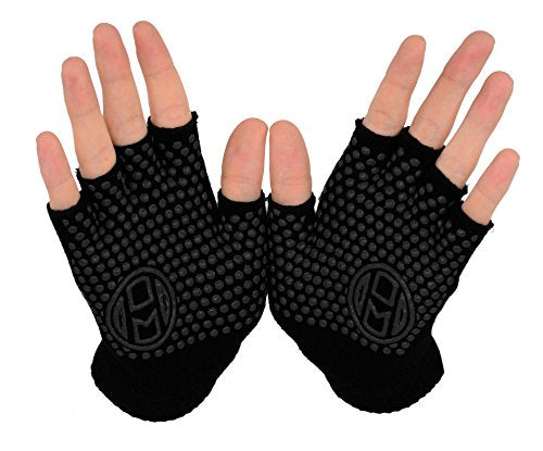 Mato & Hash Yoga Pilates Fingerless Exercise Grip Gloves - color: Blackout, size: 3 Pack