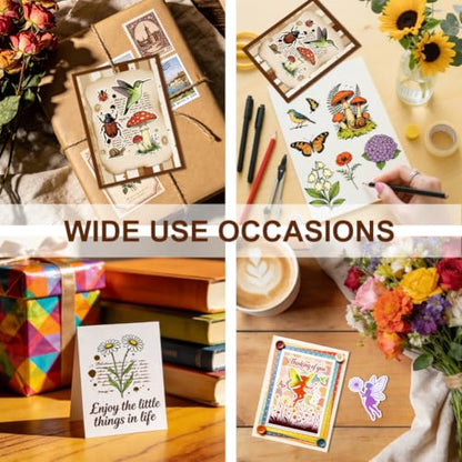 6Pcs Flower Clear Stamps for Card Making, Mushroom Silicone Stamps for Crafting & DIY Scrapbooking, Butterfly Journaling Decor,Flower Fairies,Birthday Words with Blessings - style: 29Pcs Flower Fairy Clear Stamps