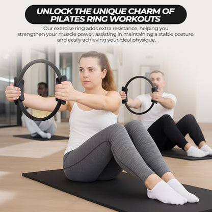 Seenelling 18 Pcs Pilates Ring and Ball Bulk Home Pilate Kit - color: Black