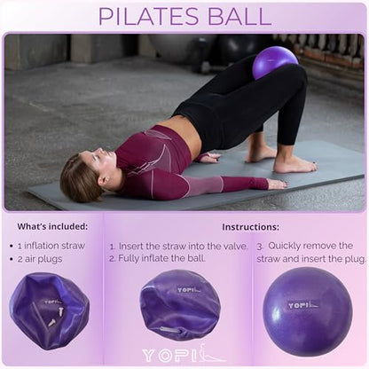 Yoga & Pilates Kit for Women – 9-in-1 Home & Studio Fitness Set with Yoga Blocks, Pilates Ring, Resistance Bands, Pilates Ball & More – Pink & Purple Workout Essentials for Yoga, Pilates & Stretching