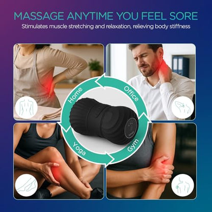 VOYOR-HEALTH Vibrating Peanut Massage Ball, Electric Deep Tissue Roller - color: Black