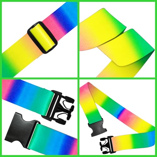 6 Pieces Luggage Straps Patterned Luggage Strap Suitcase Straps Luggage Belt Adjustable Travel Luggage Belt Strap with Quick Release Buckle, 2 inches Wide by 72 inches Long (Clouds Style) - style: Clouds Style