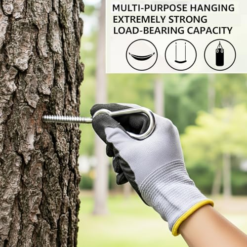2 Pack Hammock Hanging Kit, 1400 LBS Hammock Hooks Heavy Duty Stainless Steel Hammock Hanging Hardware with Carabiners for Porch Swing, Tree Hammock, Yoga Swing, Indoor Outdoor Ceiling Mount