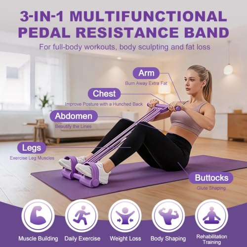 3-in-1 Multifunction Pedal Resistance Band with Handle