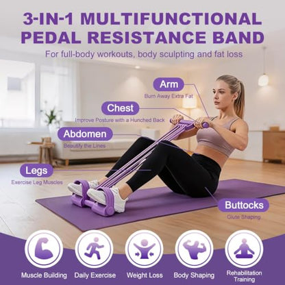 3-in-1 Multifunction Pedal Resistance Band with Handle