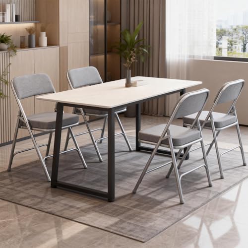 Padded Folding Chair with Thick Cushion, 1 Pack Grey - color: Gray 1 Pack