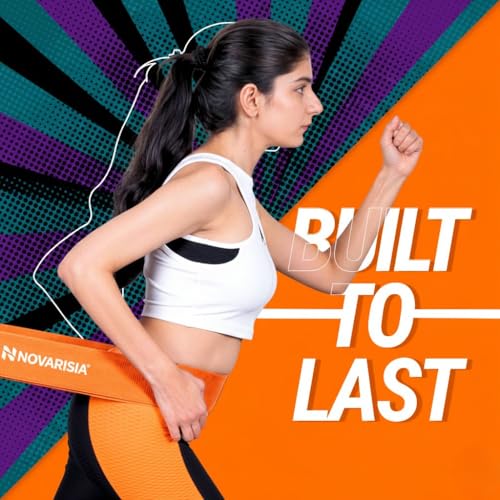 76 Inch Fabric Resistance Band for Strength Training, Mobility, and Stretching, Non-Slip Workout Band for Athletes, Home Gyms, Yoga, and Physical Therapy - color: Cosmic Orange