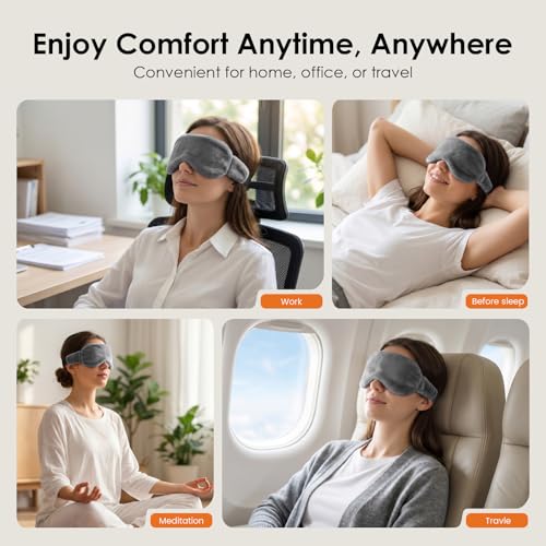 MORLIDEN Heated Eye Mask for Dry Eyes & Stye - Microwavable Warm Compress | For Blepharitis, Chalazion, MGD-Lightweight, No Heavy Pressure-Reusable Moist Heat Mask with Natural Flaxseed(Grey) - color: Steel Grey