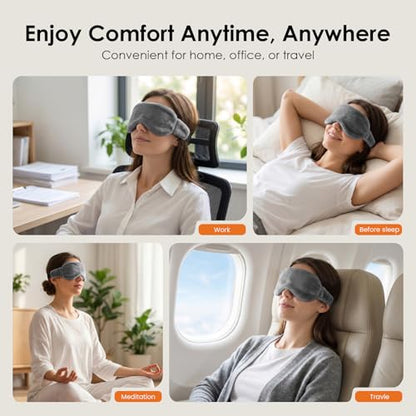 MORLIDEN Heated Eye Mask for Dry Eyes & Stye - Microwavable Warm Compress | For Blepharitis, Chalazion, MGD-Lightweight, No Heavy Pressure-Reusable Moist Heat Mask with Natural Flaxseed(Grey) - color: Steel Grey