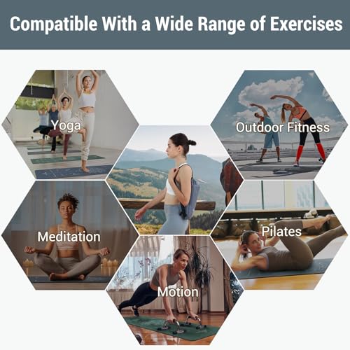 Avoalre Yoga Mat Foldable - Textured Non Slip Exercise Mat -Travel Lightweight Hot Yoga Mat with Carry Bag for Pilates & Home Workouts (72"L x 24"W x 3mm Thick), Gray