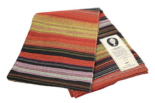 Open Road Goods Handwoven 100% Cotton Outdoor Yoga Blanket – Striped Picnic, Beach, & Patio Throw, Durable Yoga Mat, Throw for Couch, Chairs & Travel - Orange Striped, Half - color: Mat Size Orange Blanket